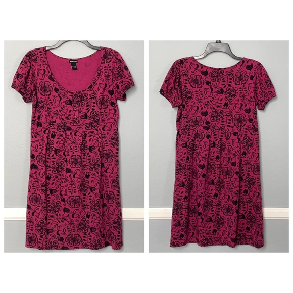 RGL NEW YORK Fuchsia & Black Short Sleeves Dress Size L - Picture 2 of 10